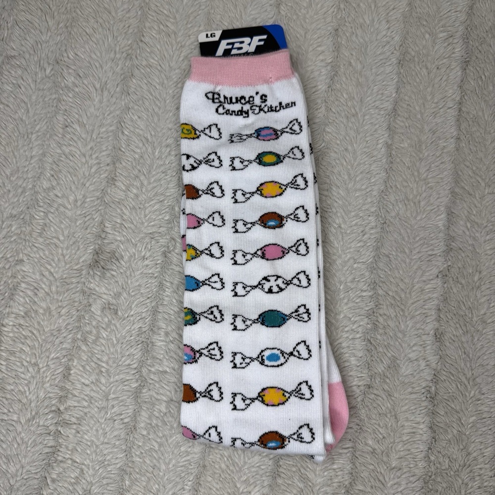 New Bruce's Candy Kitchen Knee High Taffy Socks‎ Pink Oregon Size Large